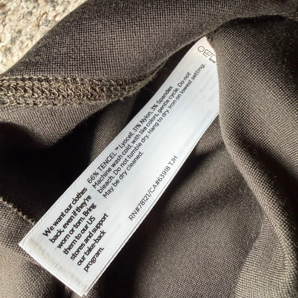 Eileen Fisher Women XL Dark Olive Tencel Blend Slim Ankle Pants Stretch Pull On